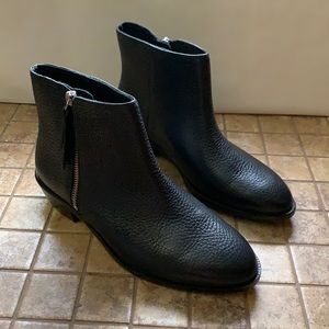 NWT J. Crew Black Tumbled Leather Ankle Boots Size 8